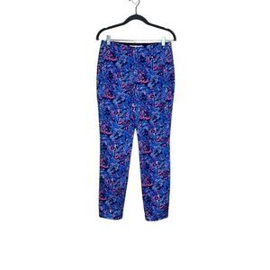 Boden Chelsea hydrangea floral turn up ankle pants size 6 long